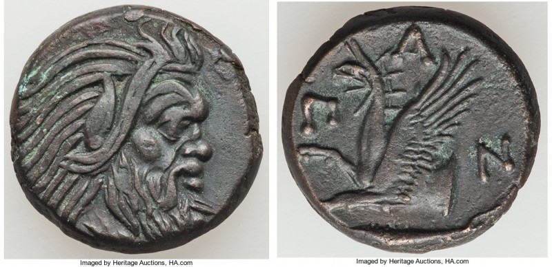 CIMMERIAN BOSPORUS. Panticapaeum. 4th century BC. AE (19mm, 6.84 gm, 11h). XF. H...