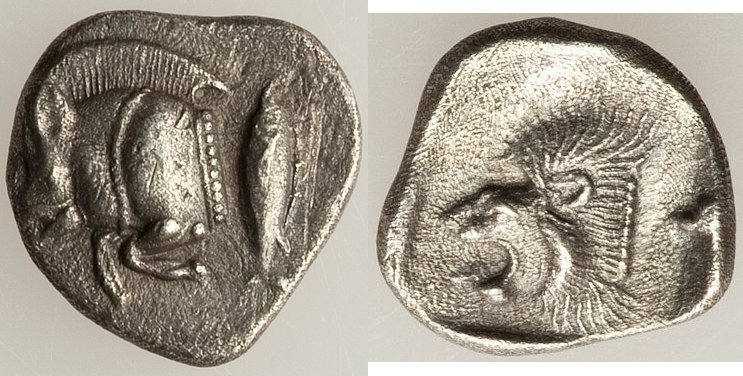 MYSIA. Cyzicus. Ca. 5th century BC. AR obol(?) (11mm, 0.86 gm, 3h). XF. Forepart...