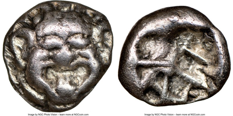 MYSIA. Parium. Ca. 500-450 BC. AR drachm (13mm). NGC Choice VF, edge cut. Gorgon...