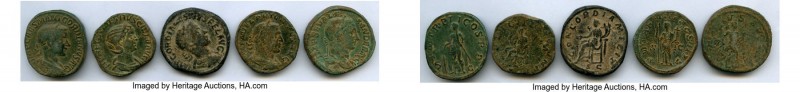 ANCIENT LOTS. Roman Imperial. AD 3rd century. Lot of five (5) AE sestertii. Fine...