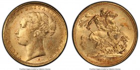 Victoria gold "St. George" Sovereign 1884-S AU58 PCGS, Sydney mint, M7, S-3858E. AGW 0.2355 oz. 

HID09801242017

© 2020 Heritage Auctions | All R...