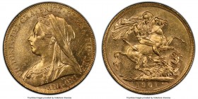 Victoria gold Sovereign 1901-P MS61 PCGS, Perth mint, KM13, S-3876. AGW 0.2355 oz. 

HID09801242017

© 2020 Heritage Auctions | All Rights Reserve...