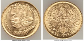 Republic gold 10 Zlotych 1925-(w) UNC, Warsaw mint, KM-Y32. 18mm. 3.21gm. Brilliant Uncirculated. 

HID09801242017

© 2020 Heritage Auctions | All...