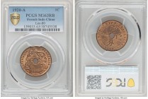 Pair of Certified Issues PCGS, 1) French Indo-China: French Colony Cent 1920-A - MS63 Red and Brown, Paris mint 2) Straits Settlements: British Colony...