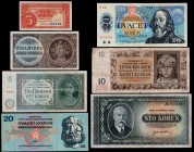 Czechoslovakia Lot of 7 Banknotes
Various Dates & Denominations