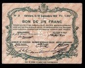 Belgium 1 Franc 1914
Verviers;