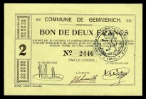 Belgium 2 Francs 1914
Commune De Gemmenich;