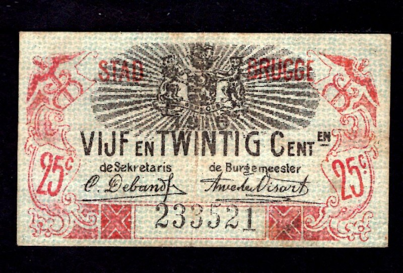 Belgium 25 Centimes 1915
Stad Brugge;