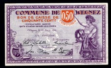 Belgium 50 Centimes 1915
Commune De Wegnez;