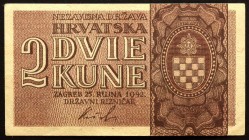 Croatia 2 Kune 1942
P# 8; Nice Condition! Crispy
