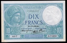 France 10 Francs 1939
P# 84; AUNC/UNC
