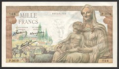 France 1000 Francs 1943 Rare
P# 102; UNC; "Ceres/Demeter with Hermes & Mercury"