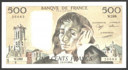 France 500 Francs 1989
P# 156g; № 722126683; Cripsy; XF