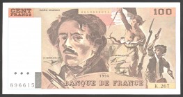 France 100 Francs 1994
P# 154h; № 6659896615; Cripsy; XF