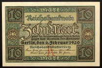 Germany 10 Mark 1920
P# 67a; AUNC