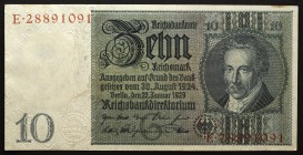 Germany 10 Reichsmark 1945
P# 180b; XF+/AUNC-