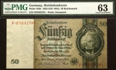 Germany 50 Reichsmark 1933 (1945) PMG 63
P# 182b; # F07032791; Wmk: Ornament