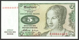 Germany Federal Republic 5 Mark 1960
P# 18a; № A 0084448 V; UNC; "Woman by Albrecht Dürer"