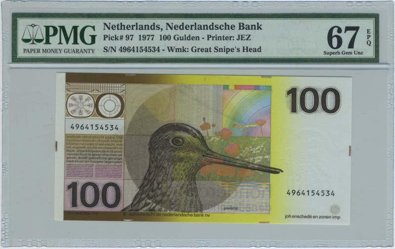 Netherlands 100 Gulden 1977 PMG67EPQ
P# 97; Rare in 67 grade! SUPER GEM UNC