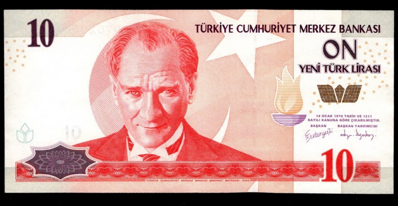 Turkey 10 Liras 2005
P218; B17 070205; UNC