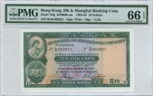 Hong Kong 10 Dollars 1982 - 1983 PMG66EPQ
P# 182j; UNC.