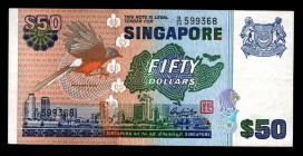 Singapore 50 Dollars 1976 Very Rare
P13a; B/35 599368; XF