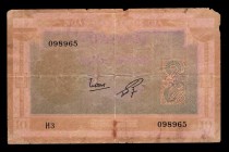 Vietnam - South 10 Dong 1955 Skipped Printing Rare
P3; #098965; Technological defect; VF