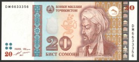 Tajikistan 20 Somoni 2018
P# 25; UNC; "Avicenna"