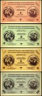 Russia - USSR Lot of 4 Coupons 1944
1 3 5 10 Punkt 1944; Textile Coupons Issue for the Northern Russia; Nazi Occupation