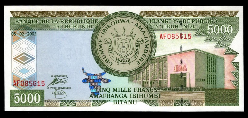 Burundi 5000 Francs 2005
P42; AF085615; UNC