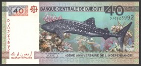 Djibouti 40 Francs 2017 Commemorative
P# 46; № DJ 0223992; UNC; "Whale Shark"