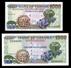 Ghana 1000 Cedis 1996 - 2002
P29,32; Small and large issues; UNC