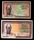 Guinea 50-100 Francs 1960
P12,13; VF+