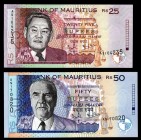 Mauritius 25-50 Rupees 2001 - 2003
P49,50; UNC
