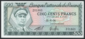 Rwanda 500 Francs 1974
P# 11a; № Z 01860; UNC; "General Habyarimana"