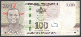 Swaziland 100 Emalangeni 2017 NUMBER!
P# 42; № AA 0005005; UNC; Hybrid