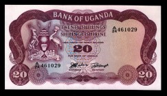 Uganda 20 Shillings 1966
P3; A/24 461029; UNC