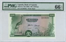 Uganda 100 Shillings 1966 (ND)PMG66EPQ
P# 5a