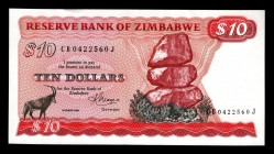 Zimbabwe 10 Dollars 1983
P3d; CB0422560J; UNC
