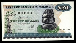 Zimbabwe 20 Dollars 1983
P4d; DB0047490F; UNC