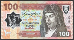 Zanzibar 100 Rupees 2018 Specimen
Gabris; Portrait of Freddie Mercury; Polymer; UNC