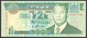 Fiji 2 Dollars 2000 Commemorative
P# 102a; № 2K 867518; UNC; "Millennium"