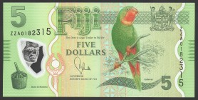 Fiji 5 Dollars 2013
P# 115r; № ZZA 0182315; UNC; Polymer; Replacement