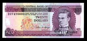 Barbados 20 Dollars 1993 Rare
P44; D27 476692; UNC