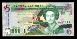 East Caribbean States 5 Dollars 1994
P31a; B846761A; UNC
