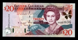 East Caribbean States 20 Dollars 2000
P39g; H520363G; Not common!; UNC
