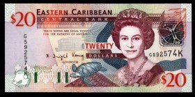 East Caribbean States 20 Dollars 2003
P44k; G592574K; UNC