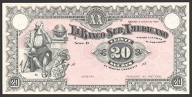 Ecuador 20 Sucres 1920
P# S253a; UNC; "Landing of Columbus"