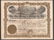 United States Idaho Blue Star Mining & Milling Company Bond of 200 Shares 1912 RARE
VF