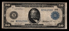 United States 50 Dollars 1914 Very Rare
P362bB; New York B3964796A; VF-XF